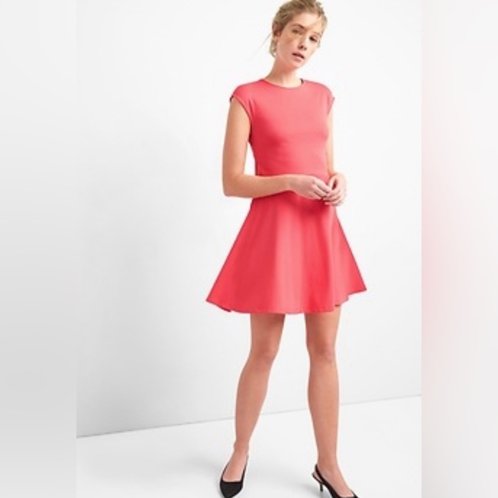 🆕 GAP Tall Fit and Flare Dress in Ponte. Size 10 Tall. Pink or Rosehip.